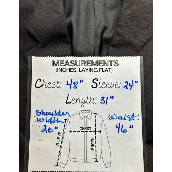 Eduard Dressler High Twist Wool Blazer Mens 48R Charcoal Gray Made in Germany - Picture 9 of 15